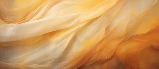 Poster - Yellow and white fabric in a close-up view, set against a dark black background for a striking contrast and visual appeal