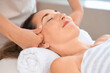 © Pixel-Shot - Beautiful mature woman receiving face massage in spa salon