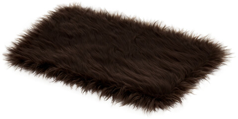 Brown faux fur rug Transparent Background Images 