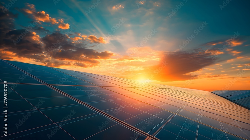 solar panel on the roof of an energy efficient house, representing a ...