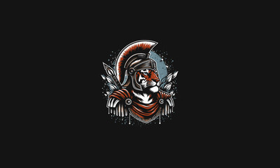 Wall Mural - tiger wearing uniform spartan vector artwork design