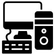 © rex - desktop computer icon, simple vector design