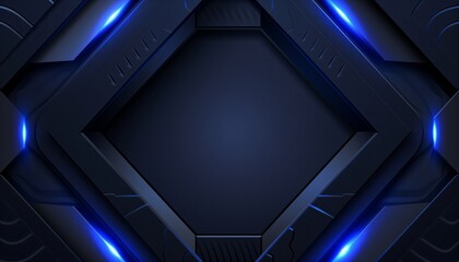 Wall Mural - Abstract blue black layout modern tech design background