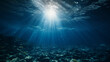 Underwater Sunbeams in Clear Ocean Water