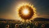 Fototapeta Sport - Summer sun solstice, Big sun face