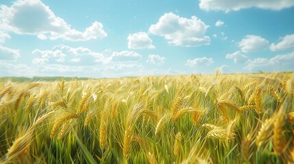 Poster - Wheat fields swaying in the wind
