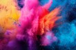 Explosion of vibrant holi powder paint colors, abstract festival background illustration