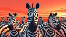 Zebra Diversity And Inclusion, Illustrations Highlighting The Beauty Of Diversity And Inclusion, Using Zebras With Their Unique Striped Patterns