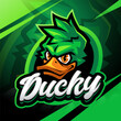 Ducky head esport mascot logo design
