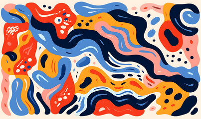 hand drawn flat design abstract doodle pattern