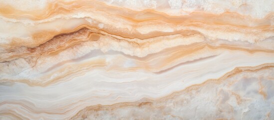 Poster - A detailed view of a polished marble surface featuring a prominent and elaborate pattern, capturing its stunning elegance