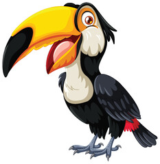 Poster - Vibrant vector illustration of a cartoon toucan