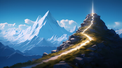 Wall Mural - Path to mountain top
