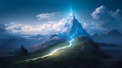 Wall Mural - Path to mountain top