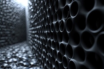 Fototapete - Textured 3D background with a sense of depth, Multi-layered 3D background with textured elements for added depth perception.