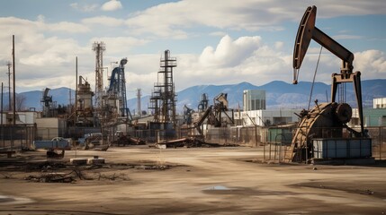 Canvas Print - extraction oil wells