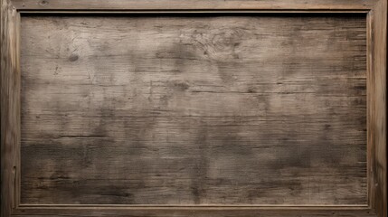 Wall Mural - distressed brown wood frame