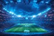 Cutting Edge Architectural Design of a Futuristic Soccer Stadium with Sleek Geometric Elements and High Tech Lighting Displays