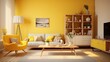 room blurred interior design yellow