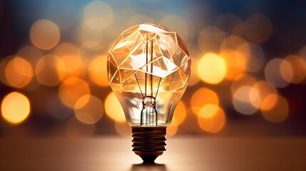 Canvas Print - intricate light bulb polygonal