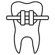 teeth braces icon, simple vector design