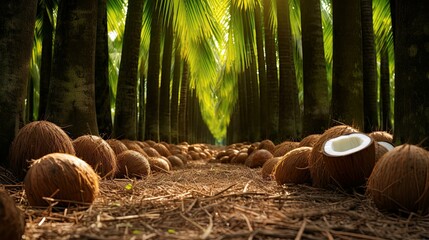 Sticker - trees nut coconut background