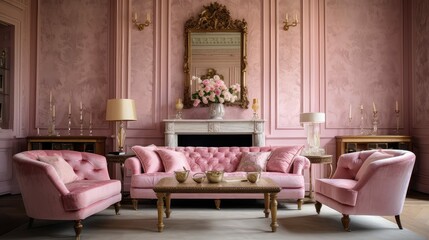 Poster - sophisticated pink damask