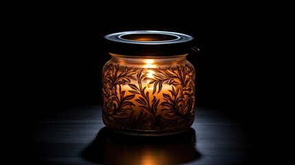 Poster - glow candle with dark background