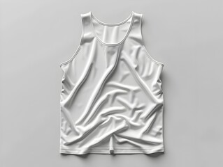 Wall Mural - Blank White Sleeveless Sportswear Tank Top Mockup on Plain Background