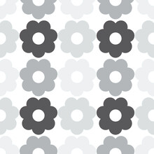 Seamless Pattern With Grey Flower