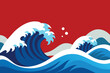 Traditional Japanese Art Style Wave Theme design vector