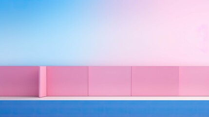 Poster - crisp blue pink background