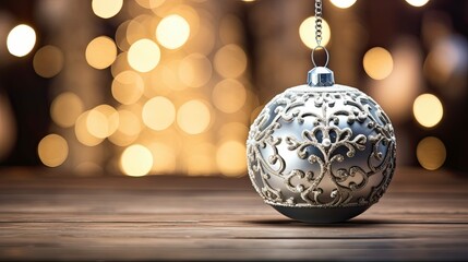 Poster - ball silver christmas ornament