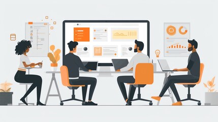 Poster - team work Content Making Illustration