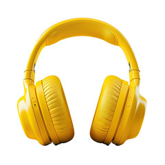 yellow headphones object isolated on transparent background.