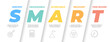 © Nguyn - Smart goal setting icon banner set. Containing specific, measurable, achievable, relevant and time-bound icon.