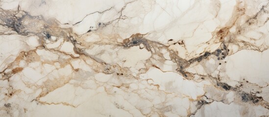 Poster - Detailed view of a countertop made of luxurious white and brown marble, showcasing intricate patterns and colors