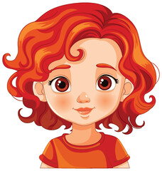 Wall Mural - Vector illustration of a smiling young girl