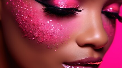 Poster - bold bright pink glitter