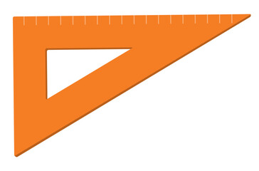 orange triangular ruler vector illustration