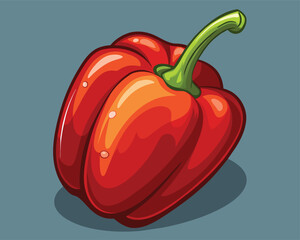 Poster - Fresh pepper vegetables vector illustrator