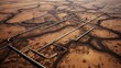 web oil field pipeline Aerial photography is used