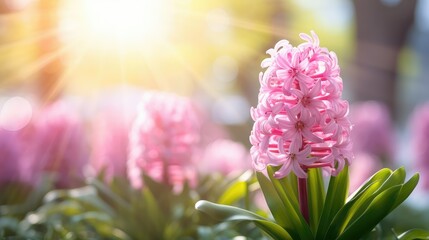 Poster - flower pink hyacinth