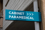 Fototapeta  - cabinet paramedical french text on facade means doctor paramedic office wall building sign