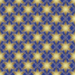 Vector dark blue seamless geometric vintage pattern with golden gradient stars and grid.