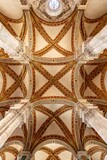 Fototapeta Miasta - Pienza, Italy - July 24, 2023: Ceiling of the cathedral of Pienza in Italy