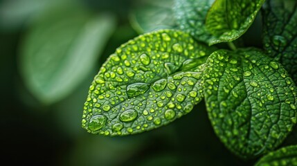 Water Drop on green Leaf