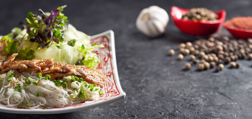 Poster - bun cha, grilled pork rice noodles and herbs