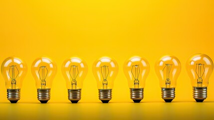 Wall Mural - image yellow background light bulb