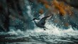 bird, speed, lightweight, amidst an apocalyptic flood, emerges as a beacon of hope